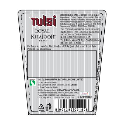 tulsi royal khajoor is tobacco or not Plus | Pack of 6 (30g x 6) | Silver Coated Khajoor Tulsi Royal Khajoor Plus (@tulsiroyalkhajoorplus)